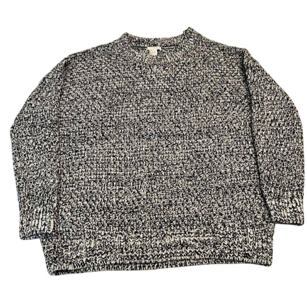 H&M Sweater Women's Black/White Long Sleeve Crew Neck Size Large